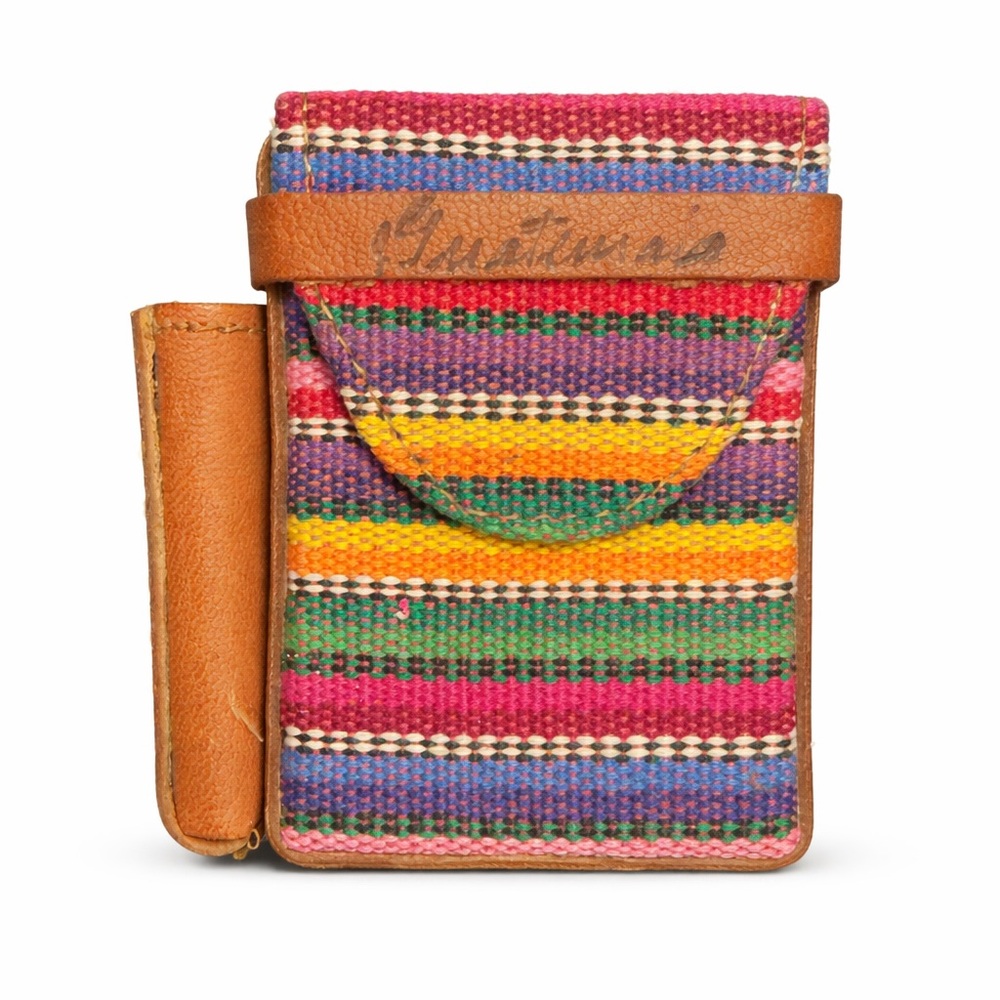 Boho Woven Guatemala wallet/colorful/feetival/leather